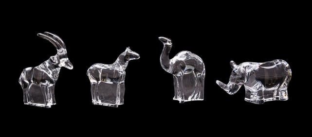 LOET VANDERVEEN FOR BACCARAT, 4 ANIMAL SCULPTURES