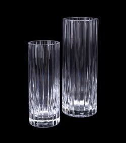 BACCARAT, TWO COLORLESS 'HARMONIE' CRYSTAL VASES