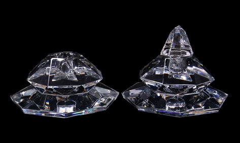 BACCARAT, PAIR OF LIMITED EDITION INKWELLS