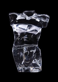BACCARAT COLORLESS CRYSTAL MALE TORSO