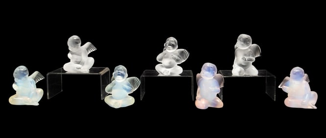 ELTON JOHN FOR LALIQUE, SEVEN ANGEL SCULPTURES