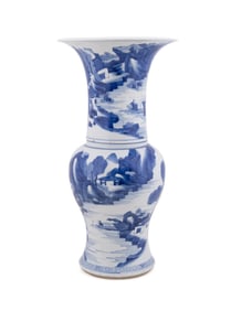 CHINESE BLUE & WHITE GU-FORM VASE
