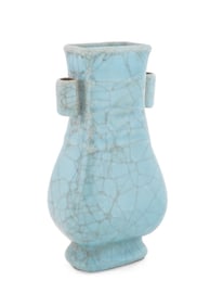 CHINESE GE-TYPE CELADON FANGHU-FORM VASE
