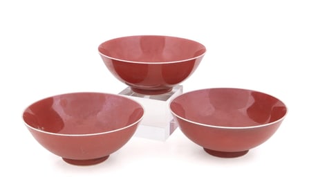 SET OF 4 CHINESE SANG DE BOEUF BOWLS