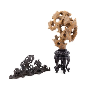 TWO CHINESE TAIHU SCHOLAR'S STONES