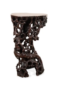 CHINESE CARVED ROOT WOOD TABLE OR STAND