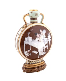 MINTONS PORCELAIN PATE-SUR-PATE PILGRIM BOTTLE