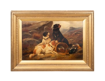 JOHN GIFFORD, 19TH C. OIL PAINTING OF HUNTING DOGS