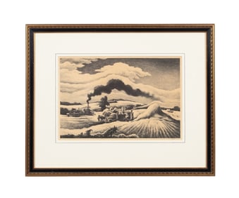 THOMAS HART BENTON, 'THRESHING' LITHOGRAPH, 1941