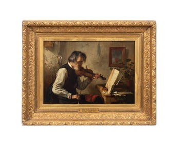 HARRY ROSELAND 'THE REHEARSAL' FIGURAL OIL