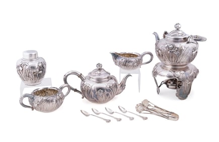 ARTHUR & BOND, 10 PC JAPANESE STERLING TEA SERVICE