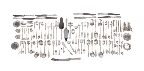 KIRK & SON 'REPOUSSE' STERLING FLATWARE, 92 PC