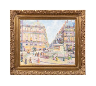 H. CLAUDE PISSARO IMPRESSIONIST CITY SCENE, OIL
