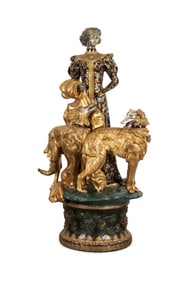 MONUMENTAL ART DECO STYLE FIGURAL BRONZE SCULPTURE