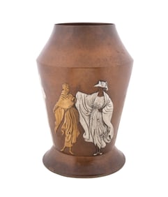ERTE 'CELEBRATION' LIMITED ED. FIGURAL BRONZE VASE