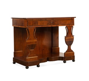 19TH C. BIEDERMEIER NEOCLASSICAL INLAID PIER TABLE