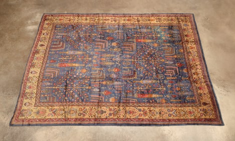 LARGE TURKISH OUSHAK HAND KNOTTED WOOL RUG
