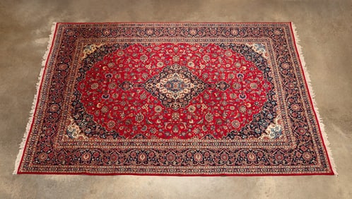 LARGE PERSIAN KASHAN HAND KNOTTED RUG