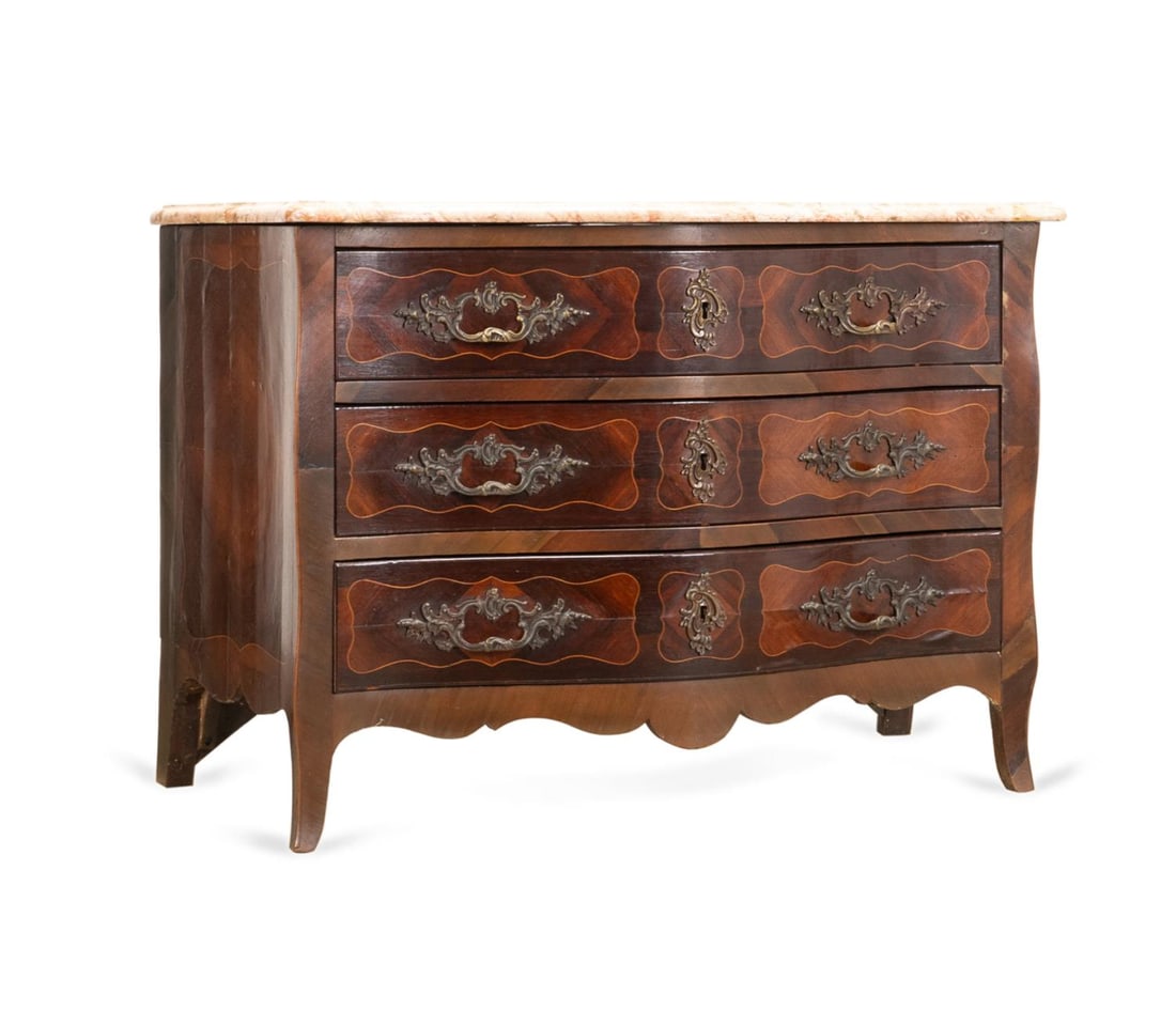 19TH/20TH C. LOUIS XV STYLE MARBLE TOP COMMODE (1 of 6)