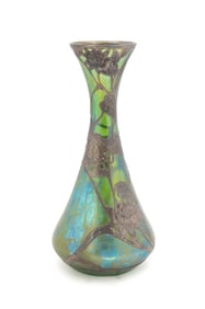 LOETZ 999 SILVER OVERLAY MEDICCI IRIDESCENT VASE