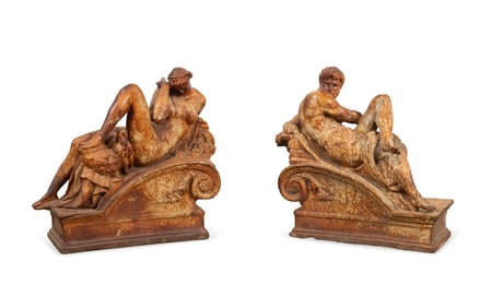 IRON FIGURES, 'DAWN' & 'DUSK', AFTER MICHELANGELO