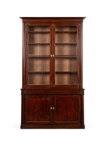 OVERSIZED EMPIRE STYLE GLAZED BIBLIOTEQUE, C. 1900