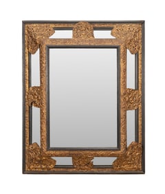 19TH / 20TH C. DUTCH REPOUSSE CUSHION MIRROR