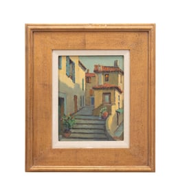 H. BARNES '...STEPS IN SAINT PAUL-DE-VENCE', O/C