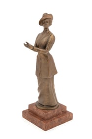ARTUR I. LOWENTAL E. 20TH C. STANDING WOMAN BRONZE