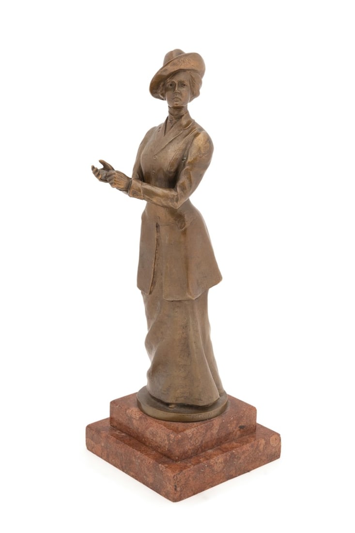 ARTUR I. LOWENTAL E. 20TH C. STANDING WOMAN BRONZE (1 of 7)