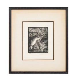 'LE CHAT ET LES FLEURS' 1869 ETCHING, AFTER MANET