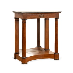 19TH C. EMPIRE STYLE MARBLE TOP PIER TABLE