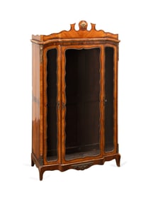 19TH C. LOUIS XV REVIVAL KINGWOOD VITRINE