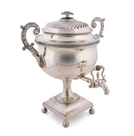 OLD SHEFFIELD PLATE HOT WATER URN, C. 1810