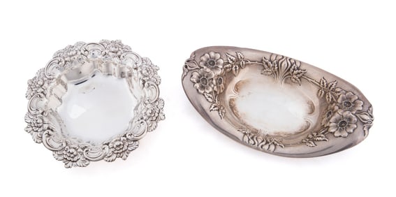 2 WHITING & CO. STERLING SILVER HOLLOWWARE DISHES