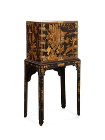 CHINESE EXPORT COLLECTOR'S CABINET ON STAND