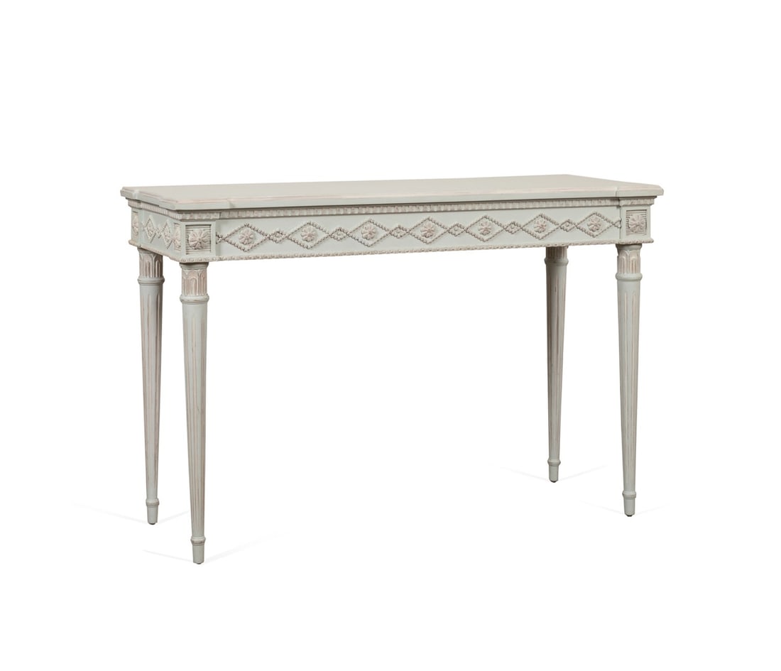 ELOQUENCE GUSTAVIAN STYLE PAINTED CONSOLE TABLE (1 of 7)