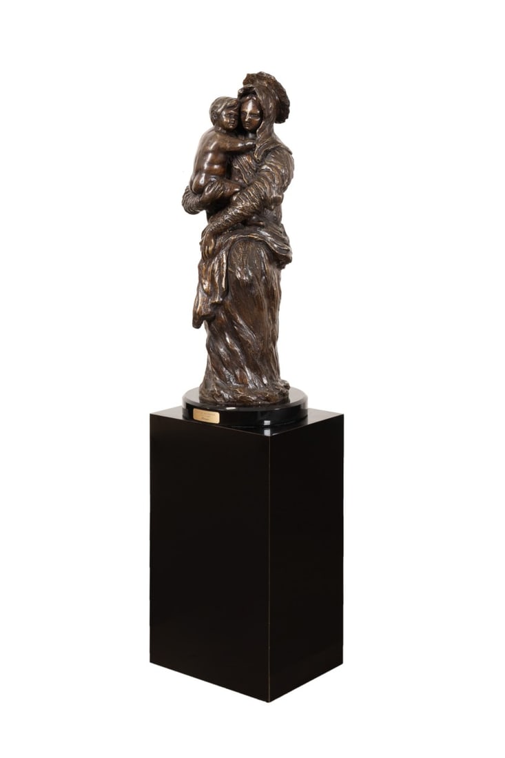VICTOR SALMONES, 'BAROQUE', BRONZE, 10/10: Victor Salmones (Mexican, 1937-1989). "Baroque" - last quarter 20th century, bronze, signed in mold to right of figure and numbered 10 of 10. On marble base with pedestal. Note: An alternate title for
