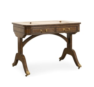 MAITLAND-SMITH TOOLED LEATHER GAMES TABLE