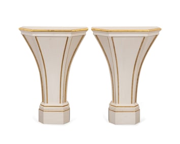 ROSSI, PAIR OF 'HALD HEX' WALL MOUNTED CONSOLES