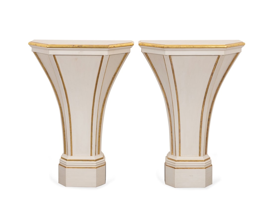 ROSSI, PAIR OF 'HALD HEX' WALL MOUNTED CONSOLES (1 of 5)