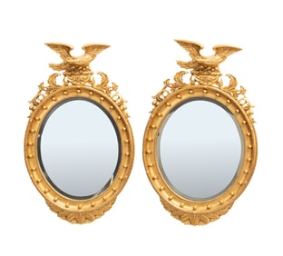 FRIEDMAN BROS., PAIR OF GILTWOOD EAGLE MIRRORS