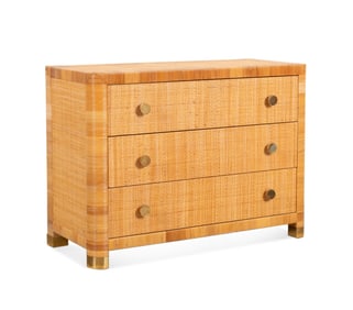 BIELECKY BROS. CANE & RATTAN 3-DRAWER CHEST