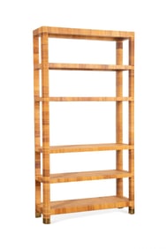 BIELECKY BROS., CANE & RATTAN 5-SHELF ETAGERE