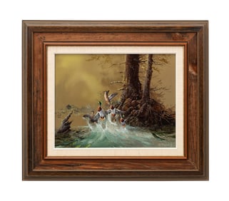 TED BLAYLOCK, 'STARTED' (MALLARDS), 1987 ACRYLIC