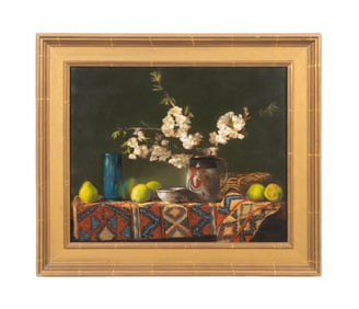 ERNEST BABER, STILL LIFE W/ LEMONS, OIL ON CANVAS