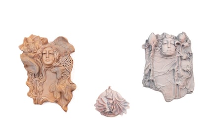 CHRISTINE SIBLEY 3 ART NOUVEAU STYLE MASK HANGINGS
