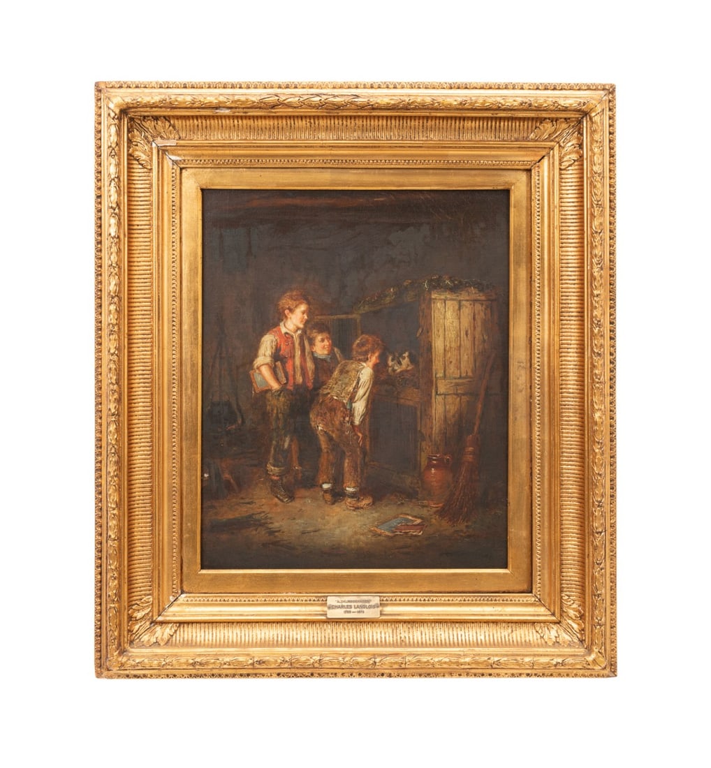 MW LANGLOIS 'THE CUDDLY RABBIT' GENRE SCENE, OIL (1 of 6)