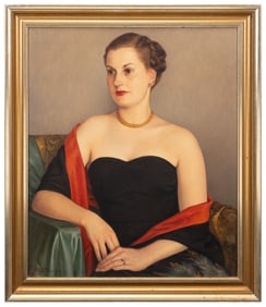 SANJI NOHMI, PORTRAIT OF LADY, OIL ON BOARD, 1949