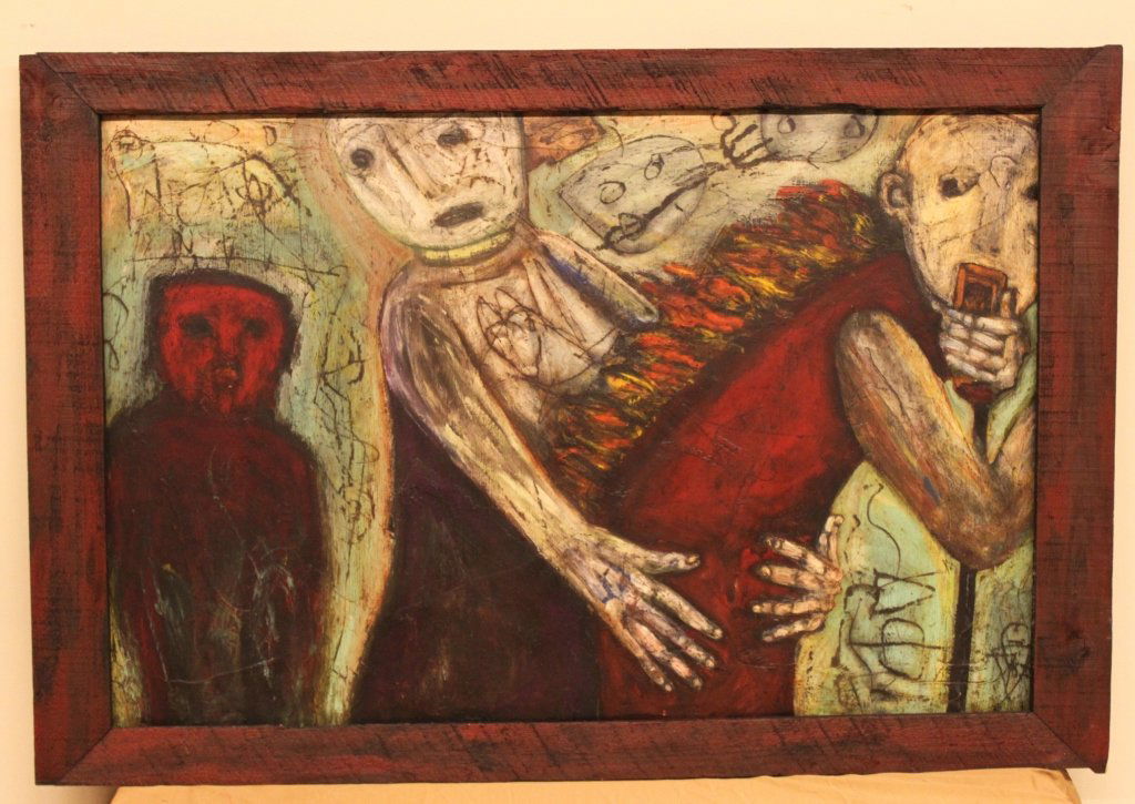 Terry Turrell - " Burning Love " - Oil on Board: Terry Turrell - " Burning Love " - Oil on Board